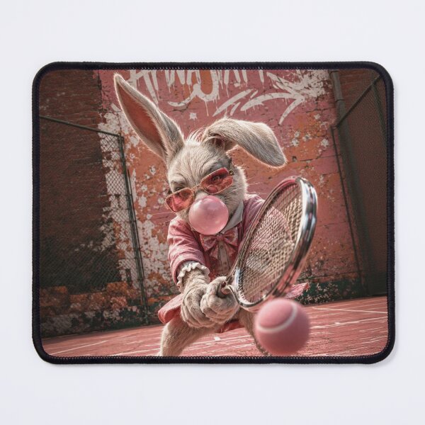 Item preview, Late Again Rabbit | Bubblegum Tennis Street Art designed and sold by ArtJI.