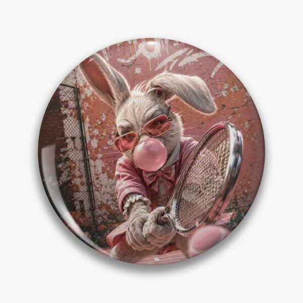 Item preview, Late Again Rabbit | Bubblegum Tennis Street Art designed and sold by ArtJI.