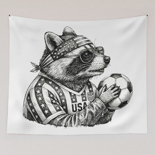 Item preview, Raccoon Soccer Player  designed and sold by Roy & Tiffany.