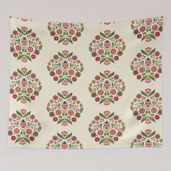 Item preview, Scandinavian Folk Art, Ladybug With Flowers designed and sold by xiao xuans.