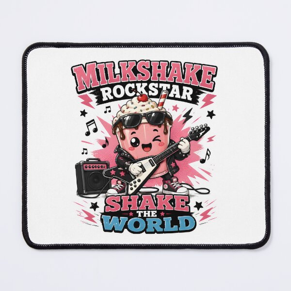 Item preview, Milkshake Rockstar Kawaii Food Pun Shirt | Cute Dessert Guitar Player Cartoon Graphic Tee designed and sold by Snackwear Apparel.