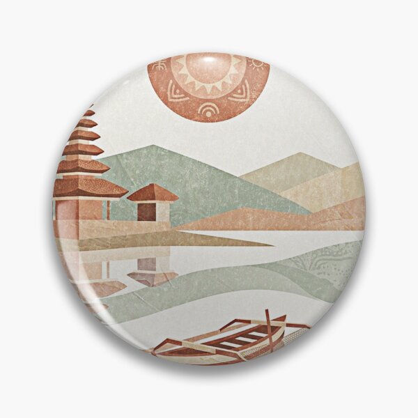 Item preview, Modern Boho Bali Temple Landscape Painting designed and sold by Blessingeight.