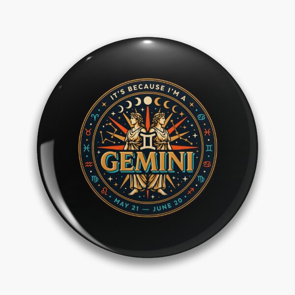 Item preview, It's Because I'm a Gemini Retro Astrology for Horoscope Lovers designed and sold by Redgiant87x.