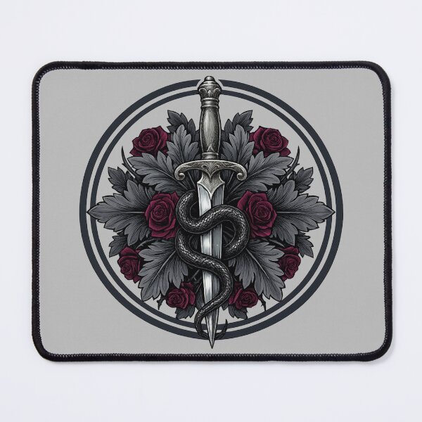 Item preview, Industrial Gothic Dagger and Serpent - Medium Maximalist Art designed and sold by krish-prints.