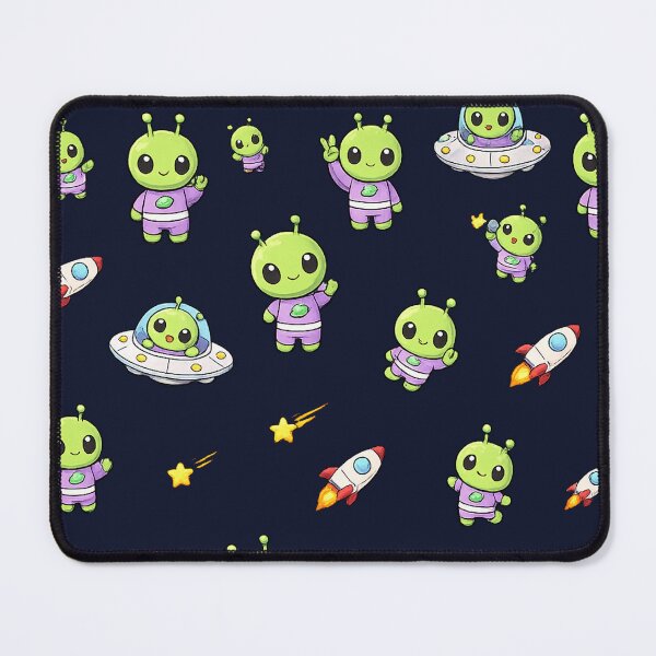 Item preview, Cute Kawaii Alien UFO Space Seamless Pattern designed and sold by Seculinator.