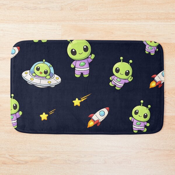 Item preview, Cute Kawaii Alien UFO Space Seamless Pattern designed and sold by Seculinator.