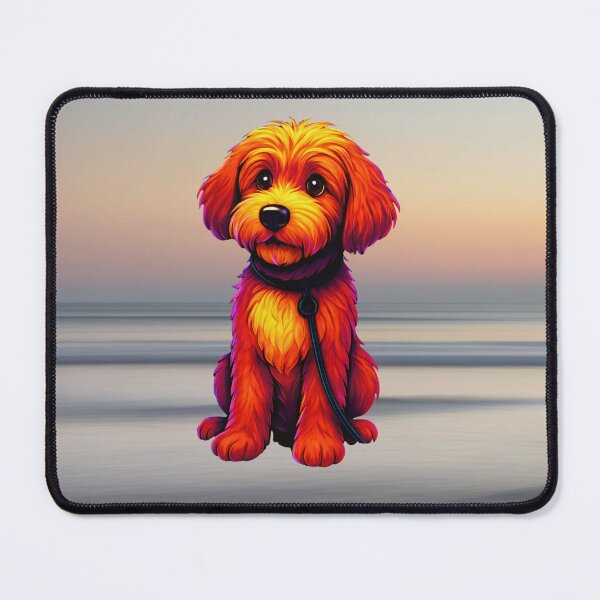 Item preview, Sawyer the Doodle at sunset beach  designed and sold by Doodles Down South.