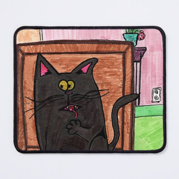 Item preview, Tachy the Black Cat in a Box - Funny Cartoon Illustration designed and sold by Youknowmeasmax.