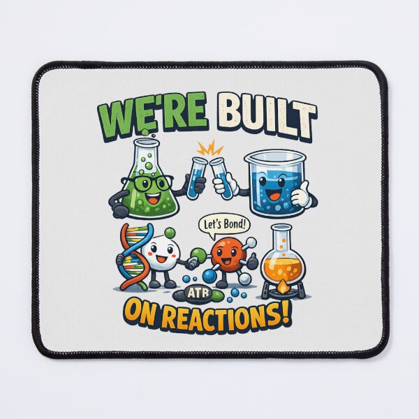Item preview, We're Built on Reactions – Cute Chemistry Science Cartoon designed and sold by SidTastic .