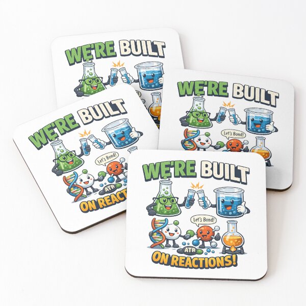 Item preview, We're Built on Reactions – Cute Chemistry Science Cartoon designed and sold by SidTastic .