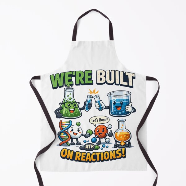 Item preview, We're Built on Reactions – Cute Chemistry Science Cartoon designed and sold by SidTastic .