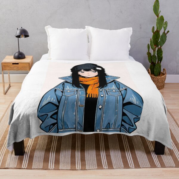 Item preview, Fashion - portrait woman denim jacket designed and sold by AnimeShin.