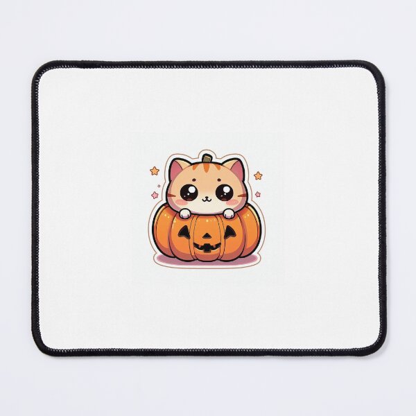 Item preview, Kawaii Halloween Pumpkin Cat Sticker designed and sold by PastelPawsArt.