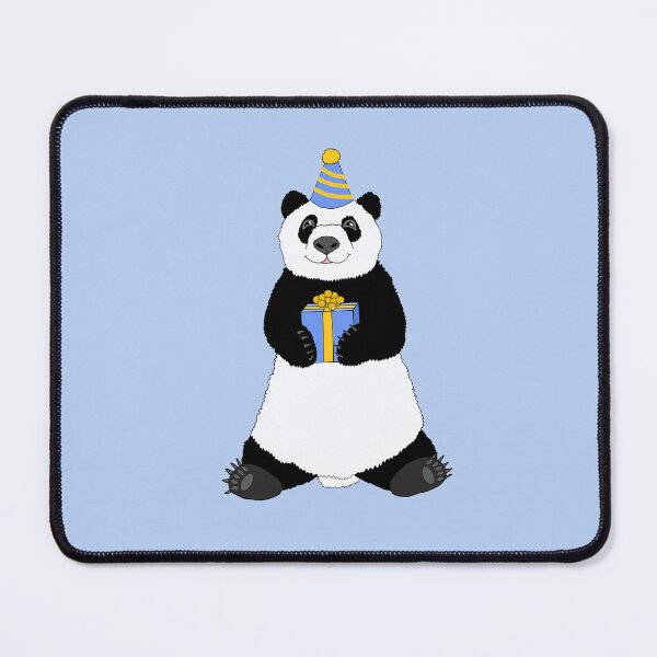 Item preview, Happy Birthday Party Panda with Hat and Present Die Cut designed and sold by JoyousArt4u.