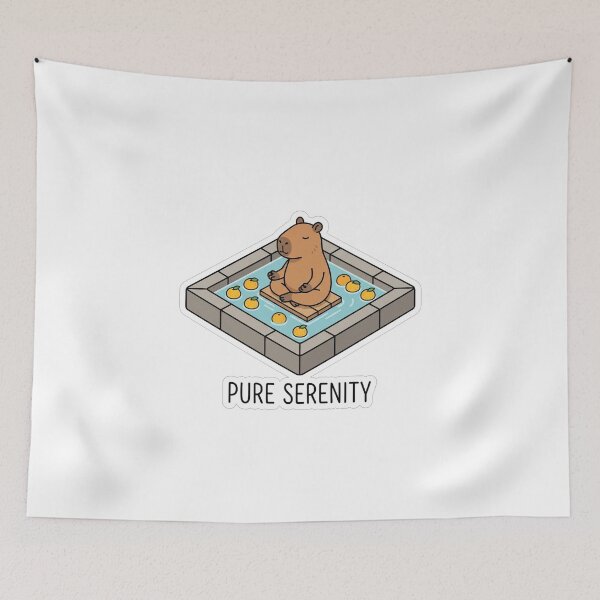 Item preview, Pure Serenity Cute Zen Capybara Meditation Funny Kawaii designed and sold by AlexNik.