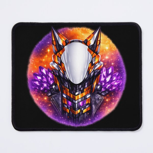 Item preview, Cyberpunk Fox Mask — Crystal Amethyst Watercolor Fantasy Art designed and sold by ArtoryWorks.