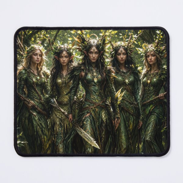 Item preview, Forest Elf Warrior Sisterhood | Enchanted Woodland Fantasy Art designed and sold by DrakariArt.