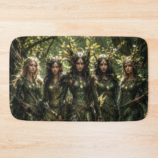 Item preview, Forest Elf Warrior Sisterhood | Enchanted Woodland Fantasy Art designed and sold by DrakariArt.