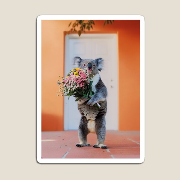 Item preview, Koala with flower bouquet designed and sold by soartshop.