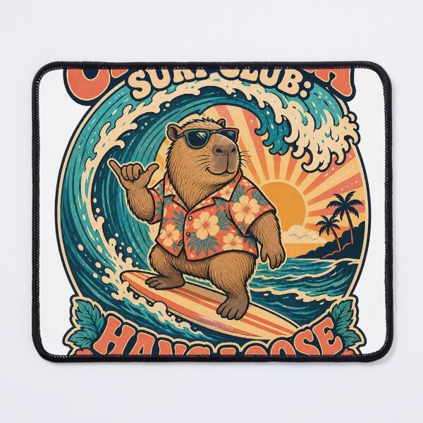 Item preview, Capybara Hawaii Beach Surfer Vibes Relaxed Soul designed and sold by VisualArtsOasis.