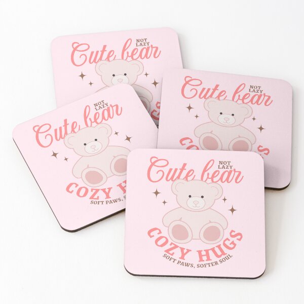 Item preview, Pink Teddy Bear Cute Cartoon Typography Illustration designed and sold by Fafalume.