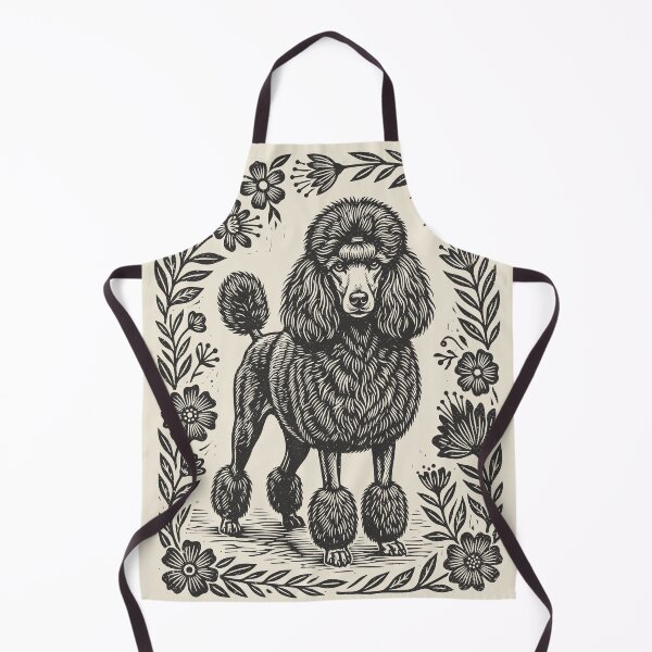 Item preview, Floral Poodle Linocut Vintage Elegant Dog Lover designed and sold by Y-Vibes.