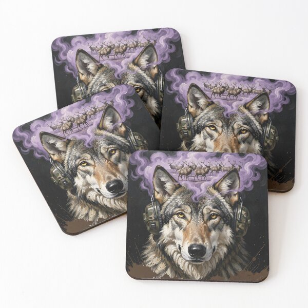 Item preview, Wolf's Wild Rhythm - Tactical Forest Music Portrait Classic T-Shirt designed and sold by SupernovaNote.