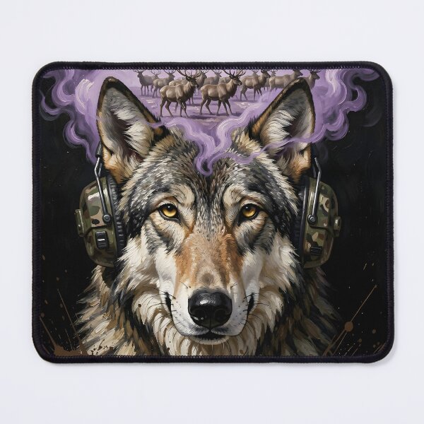 Item preview, Wolf's Wild Rhythm - Tactical Forest Music Portrait Classic T-Shirt designed and sold by SupernovaNote.