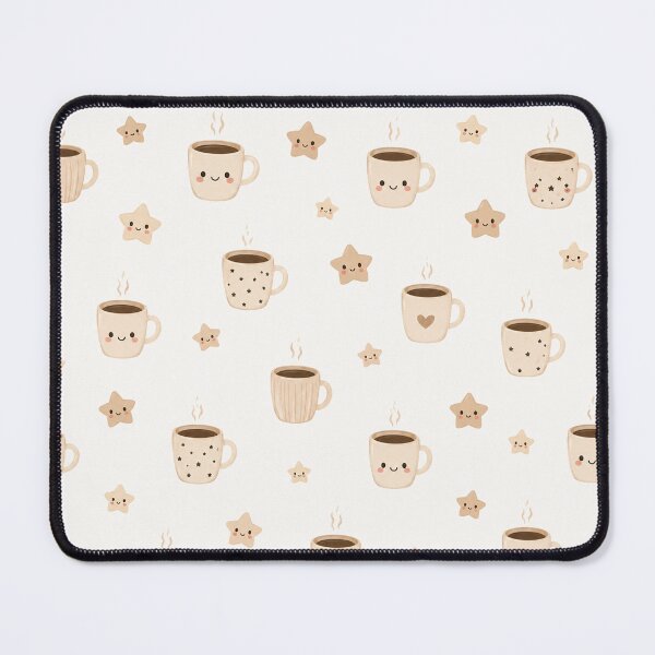 Item preview, Cute Kawaii Coffee Cup and Stars Seamless Pattern designed and sold by Seculinator.