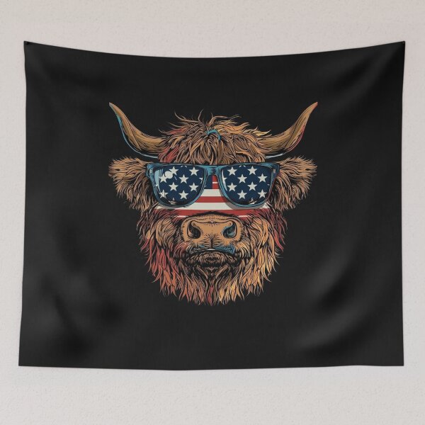 Item preview, Patriotic Highland Cow American Flag Sunglasses 4th of July designed and sold by FizjoHed.