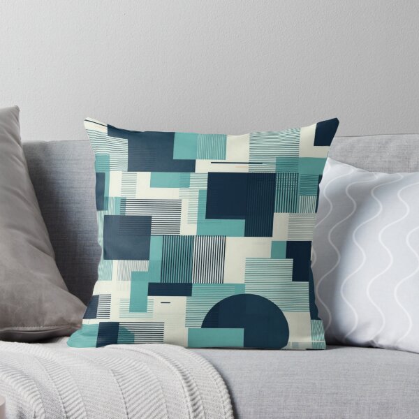Item preview, Teal Geometric Block Collage designed and sold by RandomWalker.