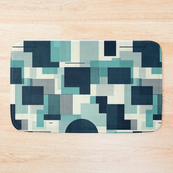 Item preview, Teal Geometric Block Collage designed and sold by RandomWalker.