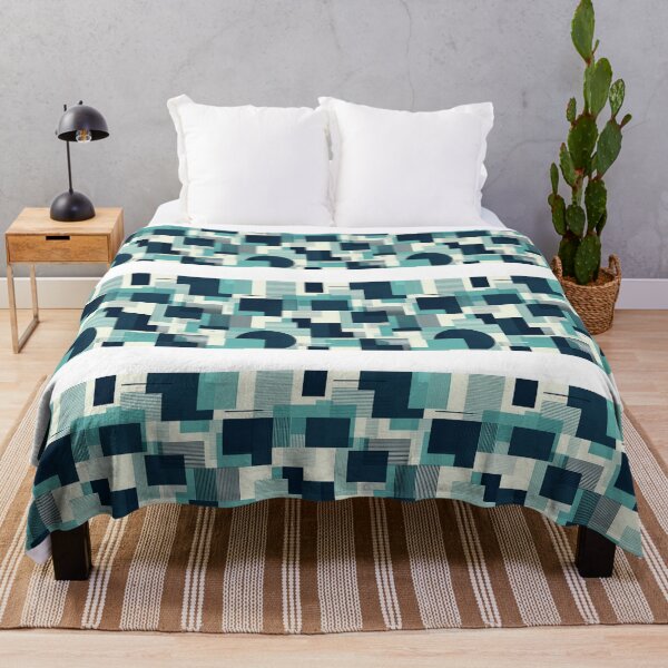 Item preview, Teal Geometric Block Collage designed and sold by RandomWalker.