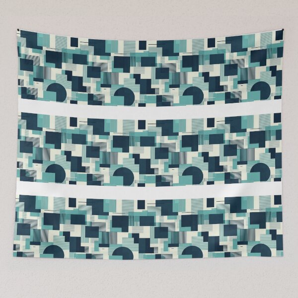 Item preview, Teal Geometric Block Collage designed and sold by RandomWalker.