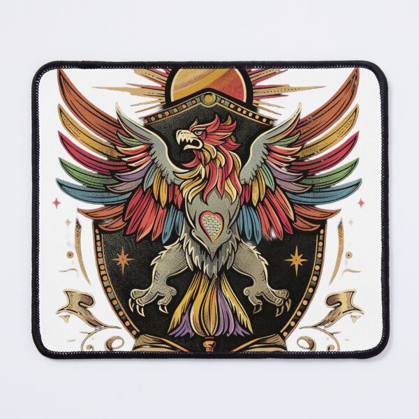 Item preview, Rainbow Griffin Heraldic Crest - Fantasy Pride Shield designed and sold by FizjoHed.