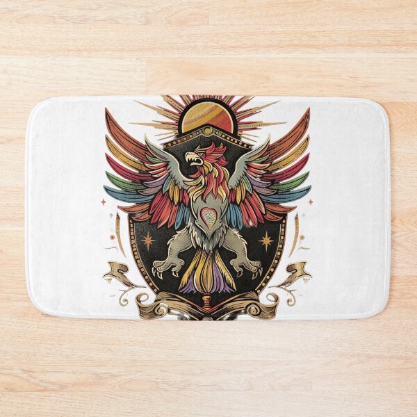 Item preview, Rainbow Griffin Heraldic Crest - Fantasy Pride Shield designed and sold by FizjoHed.