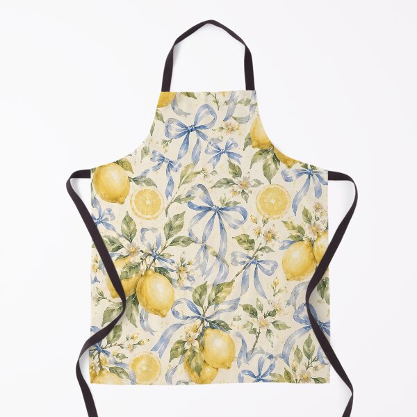Item preview, Watercolor Lemon and Blue Coquette Bow Seamless Pattern designed and sold by BeataPrint.