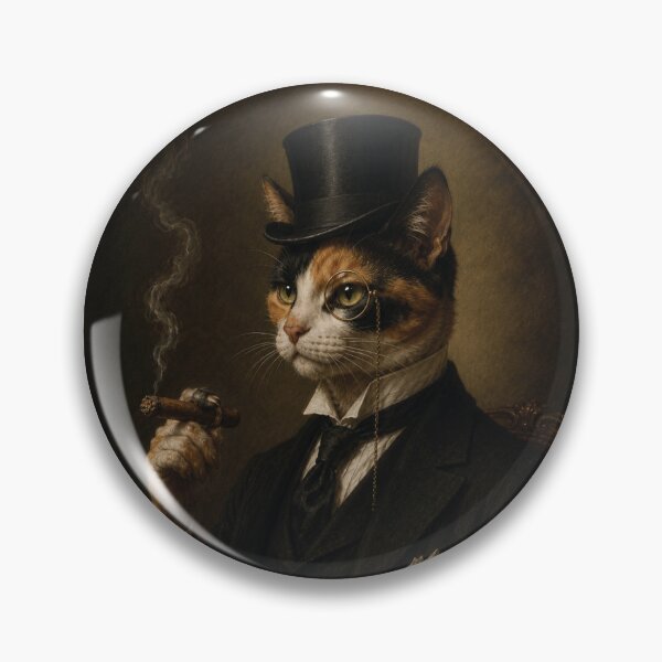Item preview, Calico Cat with Top Hat and Suit, Smoking Cigar designed and sold by StickieBuddies.