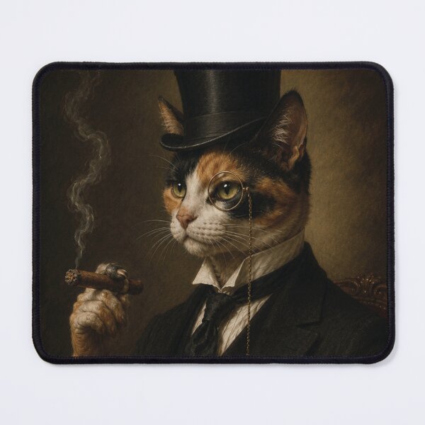 Item preview, Calico Cat with Top Hat and Suit, Smoking Cigar designed and sold by StickieBuddies.