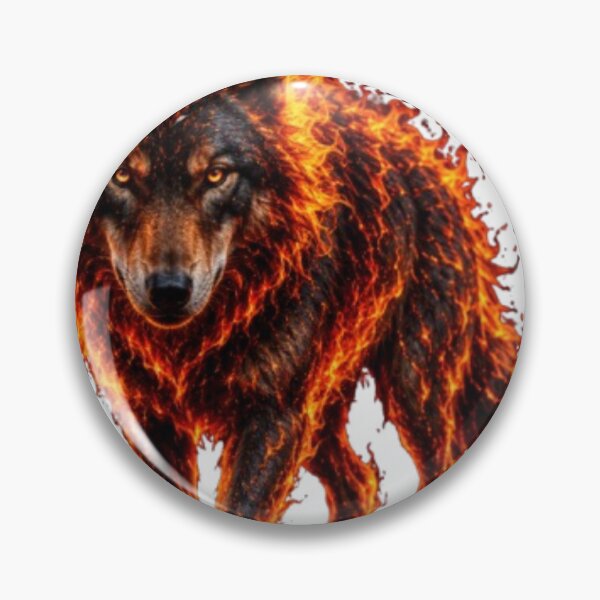 Artikelvorschau, Fire Spirit Wolf | Blazing Flame Wolf | Elemental Fire Wolf | Fantasy Wolf Art | Inferno Wolf | Mystical Fire Beast entworfen und verkauft von Line-mood.