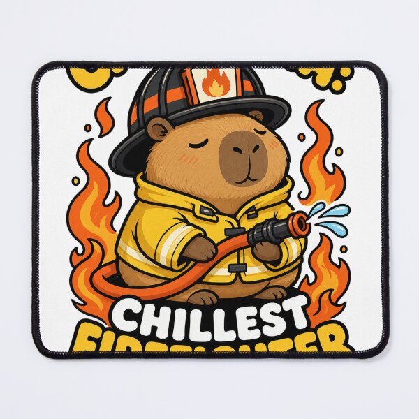 Item preview, Capybara Firefighter Chillest Rescue Worker designed and sold by VisualArtsOasis.