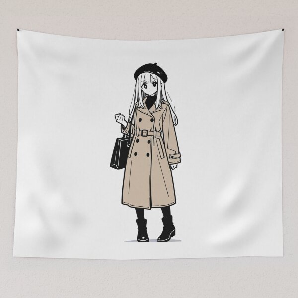 Item preview, Fashion - profile woman beige trench designed and sold by AnimeShin.