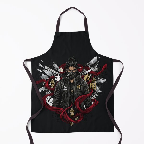 Item preview, Street Ronin Oni Mask Samurai - Maximalist Anime Streetwear Art designed and sold by krish-prints.