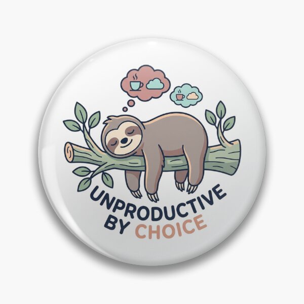 Item preview, Unproductive By Choice Cute Sloth Funny Lazy Sleeping designed and sold by AlexNik.
