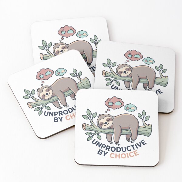 Item preview, Unproductive By Choice Cute Sloth Funny Lazy Sleeping designed and sold by AlexNik.