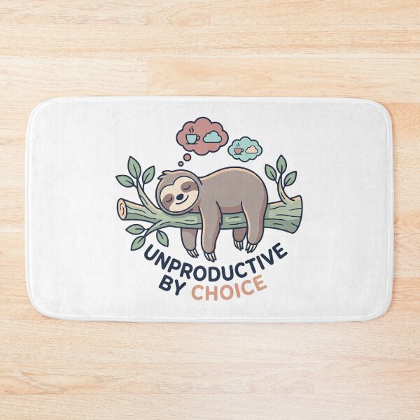Item preview, Unproductive By Choice Cute Sloth Funny Lazy Sleeping designed and sold by AlexNik.