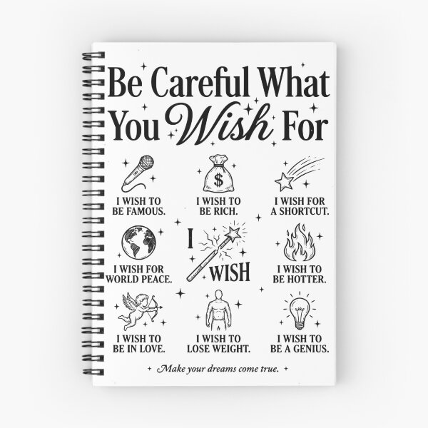 Item preview, Be Careful What You Wish For Funny Grid Doodle T-Shirt | Dark Humor Retro Meme Aesthetic | Sarcastic Quote Gift for Men Women designed and sold by Maravillio.