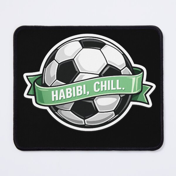 Item preview, Habibi, Chill – Retro Football Motivation Sticker designed and sold by RDcollections.
