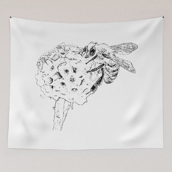 Item preview, Honey Bee on Golden Buddleia designed and sold by The Stippler Process.