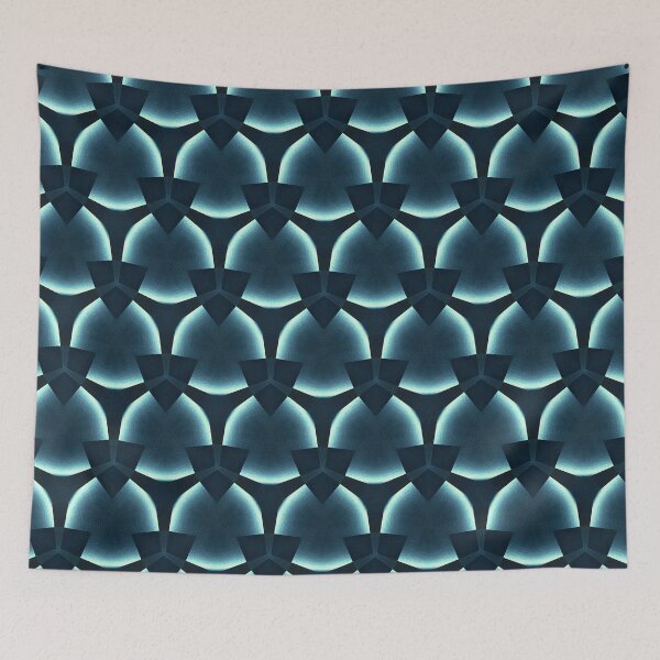 Item preview, Blue Geometric Scalloped Seamless Pattern designed and sold by IntelliMindDesigns.